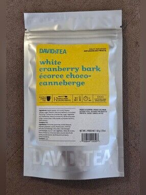 2/$20 Sealed! Davidstea WHITE CRANBERRY BARK Loose Leaf Tea 50g Davids Tea